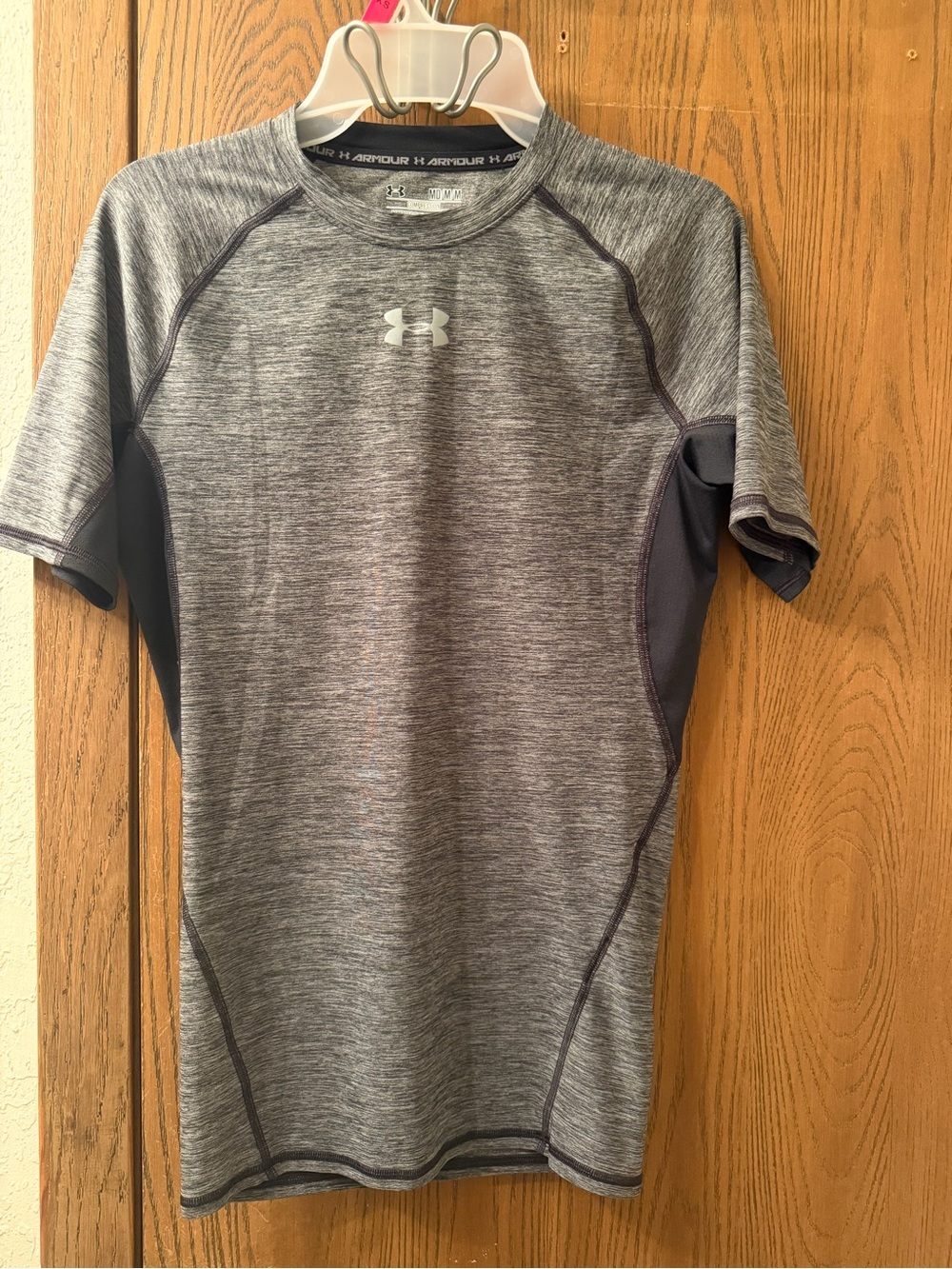 Under Armour Short-Sleeve HeatGear Compression Shirt - Gray/Black